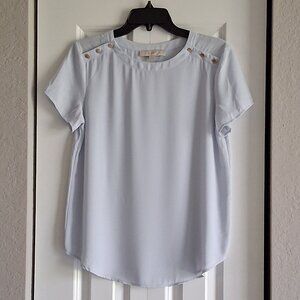 LOFT Light Blue Short Sleeve Blouse Women's Size XS